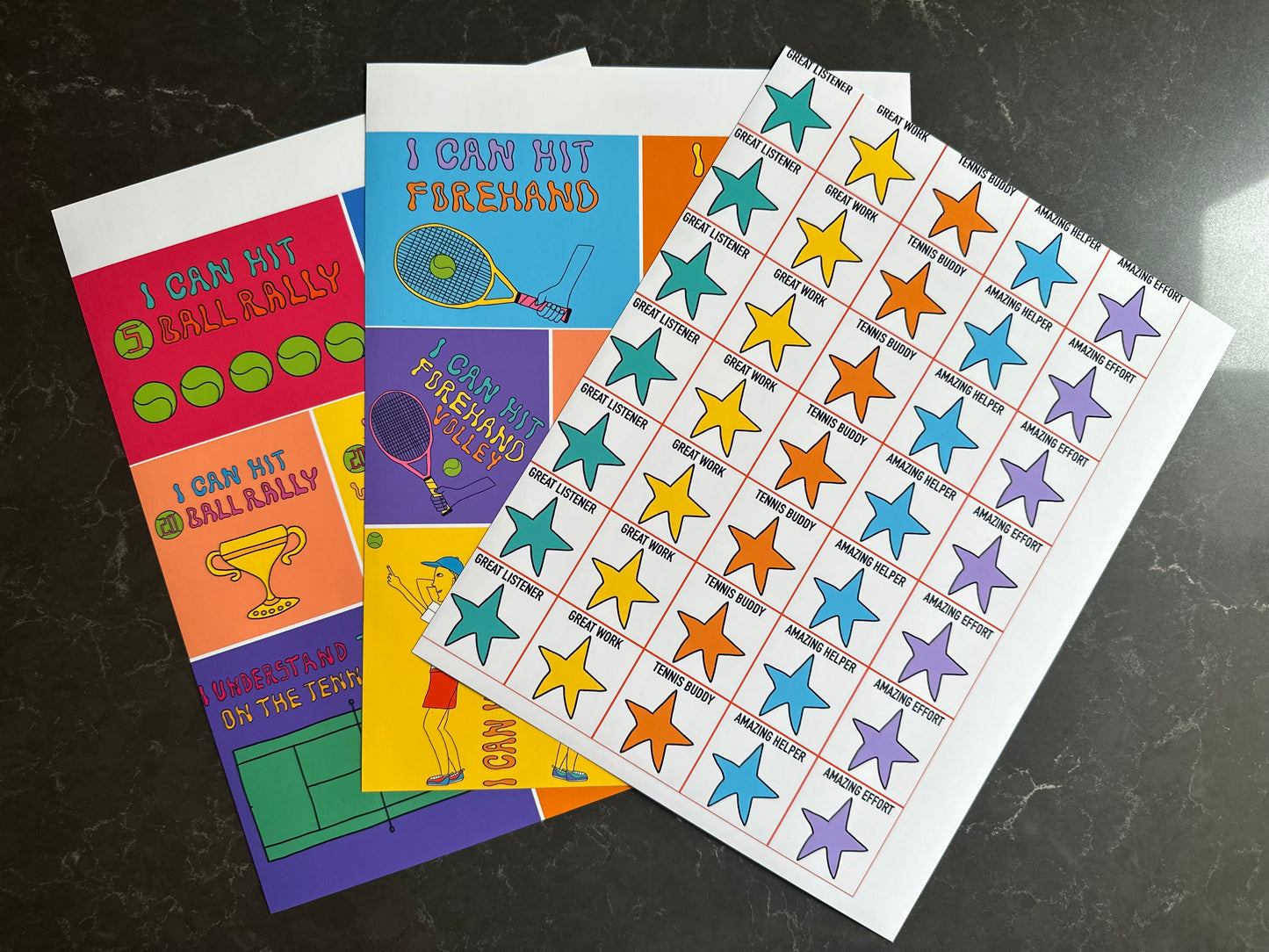 Tennis Progress Sticker Book System - Digital Files Bundle