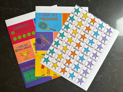Tennis Progress Sticker Book System - Digital Files Bundle