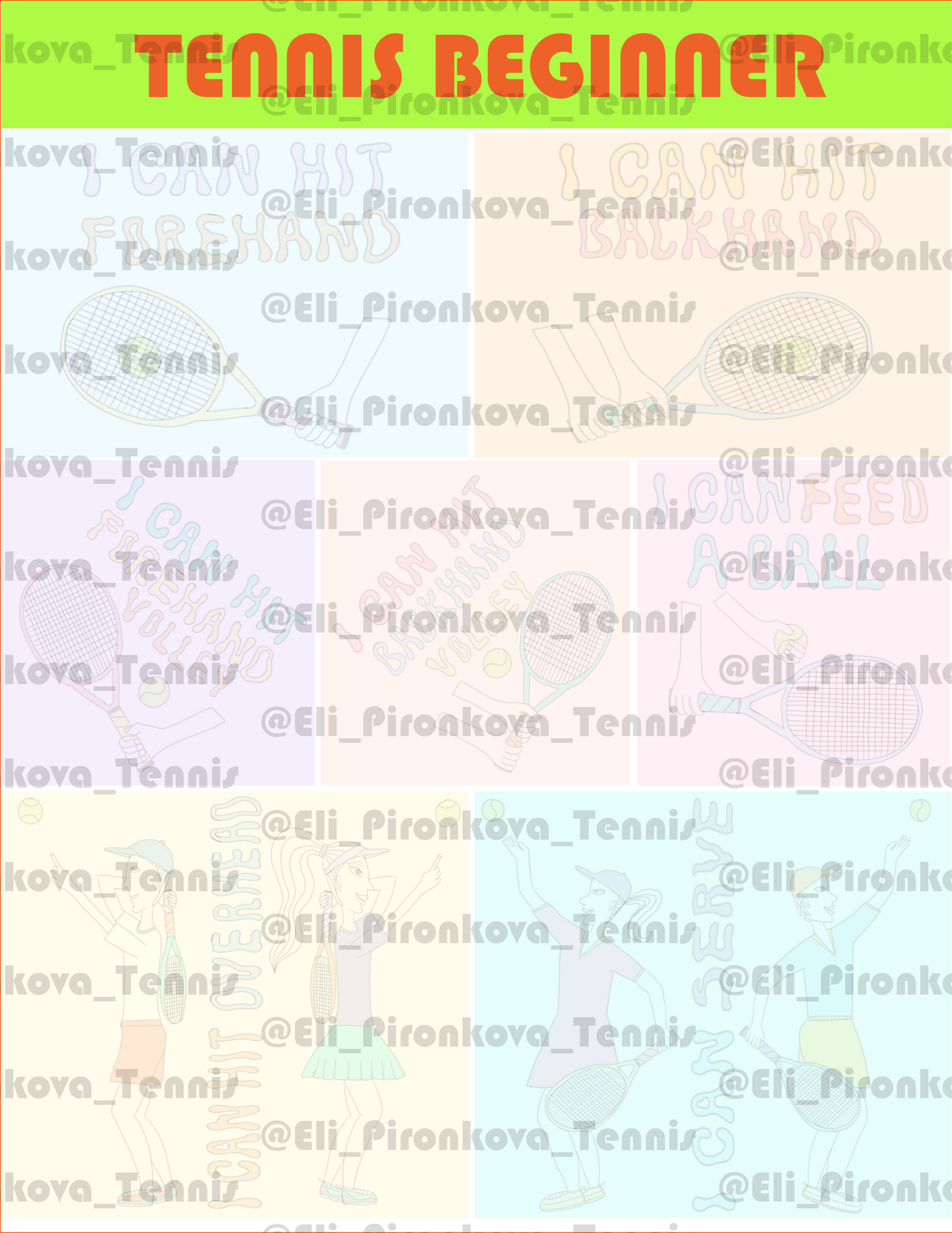Tennis Progress Sticker Book System - Digital Files Bundle