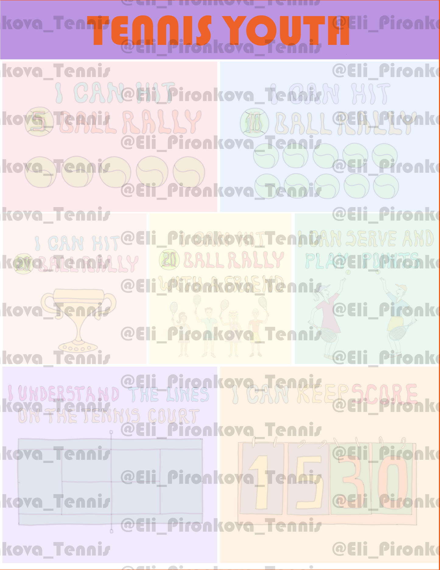 Tennis Progress Sticker Book System - Digital Files Bundle
