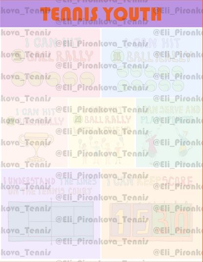 Tennis Progress Sticker Book System - Digital Files Bundle